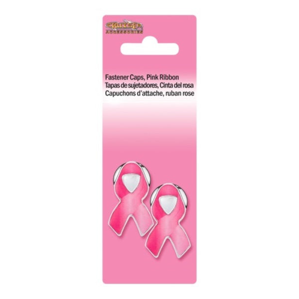 Pink Ribbon License Plate Fastener Caps