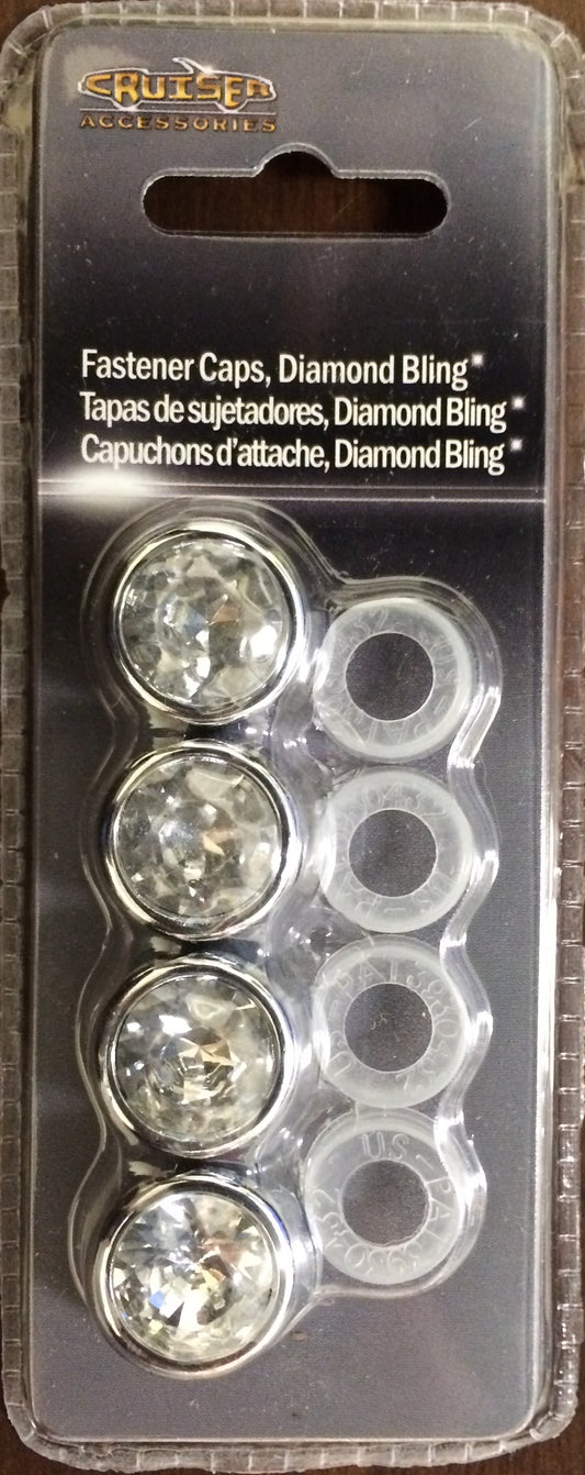 Clear Diamond Bling Fastener Caps