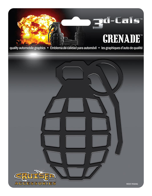 3D Cals Grenade Black Plastic Decal