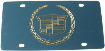 Cadillac All Gold Logo Stainless Steel License Plate