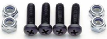 License Plate Fasteners, Imports, Black Nylon