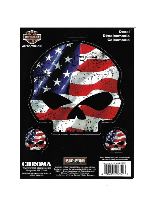 Harley-Davidson American Flag Willie G. Skull Decal