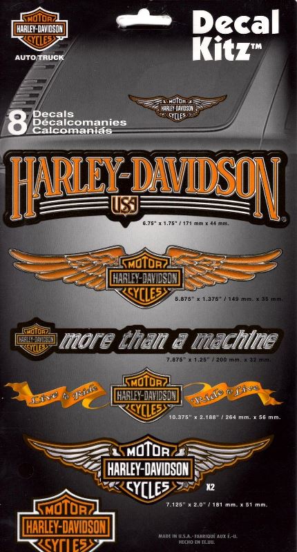 Harley-Davidson 8pc Vinyl Decal Kit