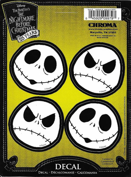 Nightmare Before Christmas Jack 4pc Decal Set