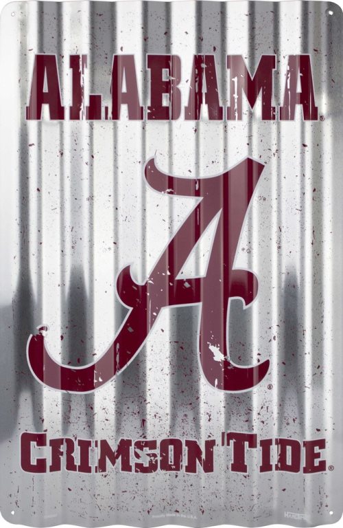 Alabama Crimson Tide Corrugated Metal Sign