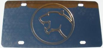 Cougar Gold Logo Stainless Steel License Plate