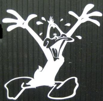 Daffy Duck White 4" x 4" Decal