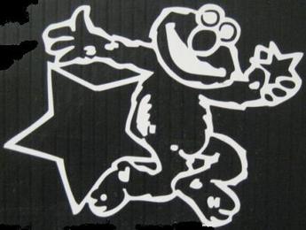 Elmo White 4" x 4" Decal