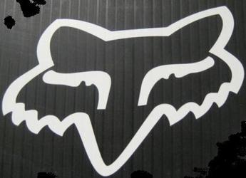 Fox Racing White 4" x 4" Decal