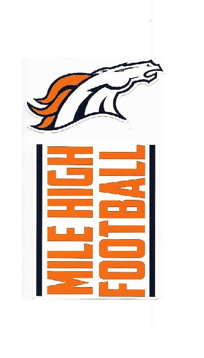 Denver Broncos Double Up Die Cut Vinyl Stickers