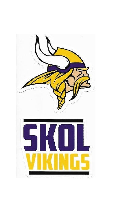 Minnesota Vikings Double Up Die Cut Vinyl Stickers