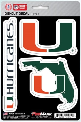 Miami Hurricanes Team Decal Set