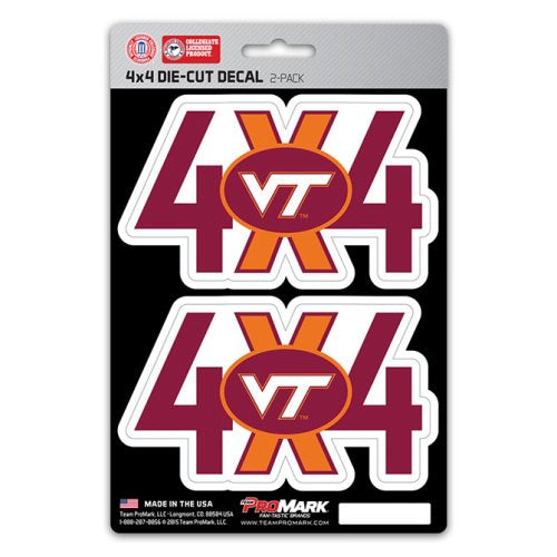 Virginia Tech Hokies 4x4 Decal Pack