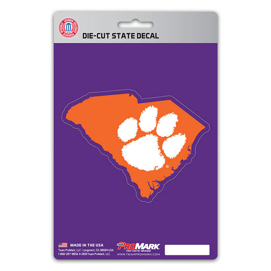 Clemson Tigers Die Cut State Decal