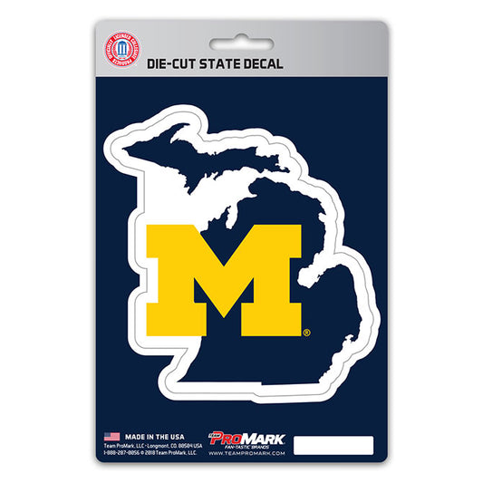 Michigan Wolverines Die Cut State Decal