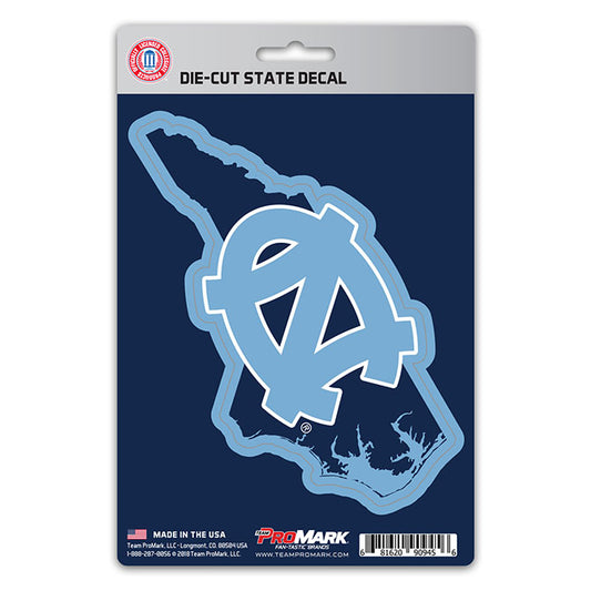 North Carolina Tar Heels Die Cut State Decal