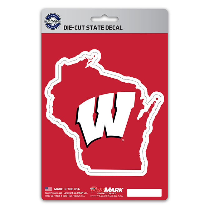 Wisconsin Badgers Die Cut State Decal