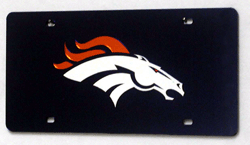 Denver Broncos Laser Navy License Plate