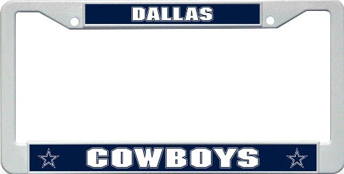 Dallas Cowboys White Plastic License Plate Frame