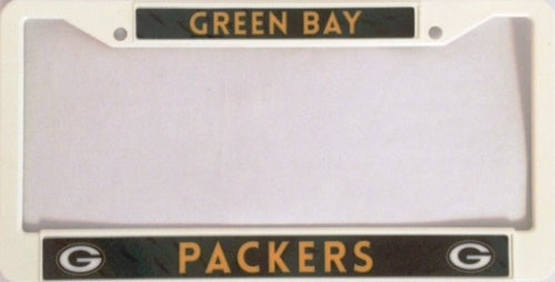 Green Bay Packers Ivory White Plastic License Plate Frame