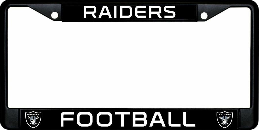 Raiders Football Black License Plate Frame