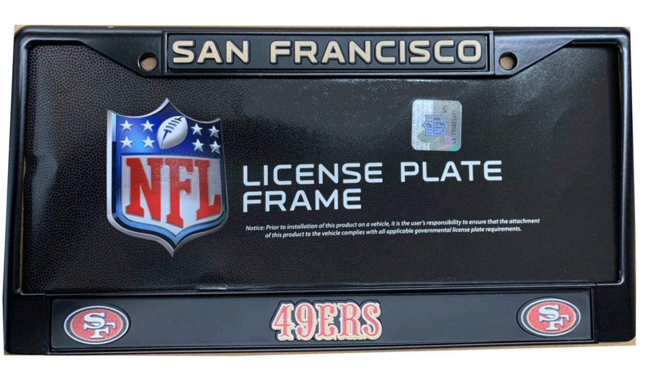 San Francisco 49ers Black License Plate Frame