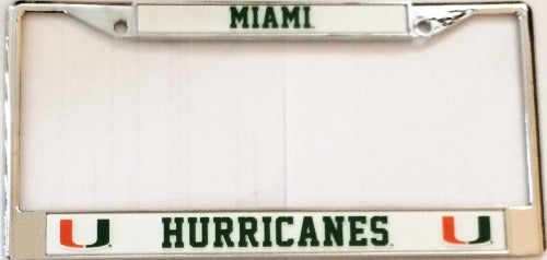 Miami Hurricanes Chrome License Plate Frame