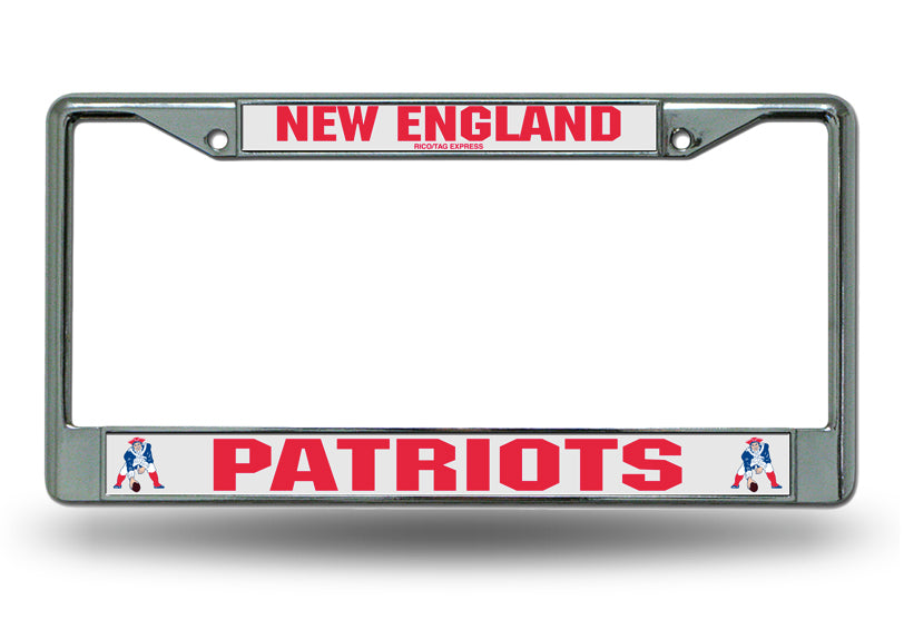 New England Patriots Retro Logo Chrome License Plate Frame