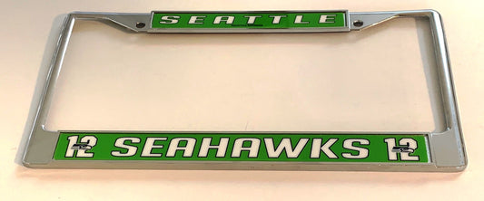 Seattle Seahawks Jersey #12 Chrome License Plate Frame