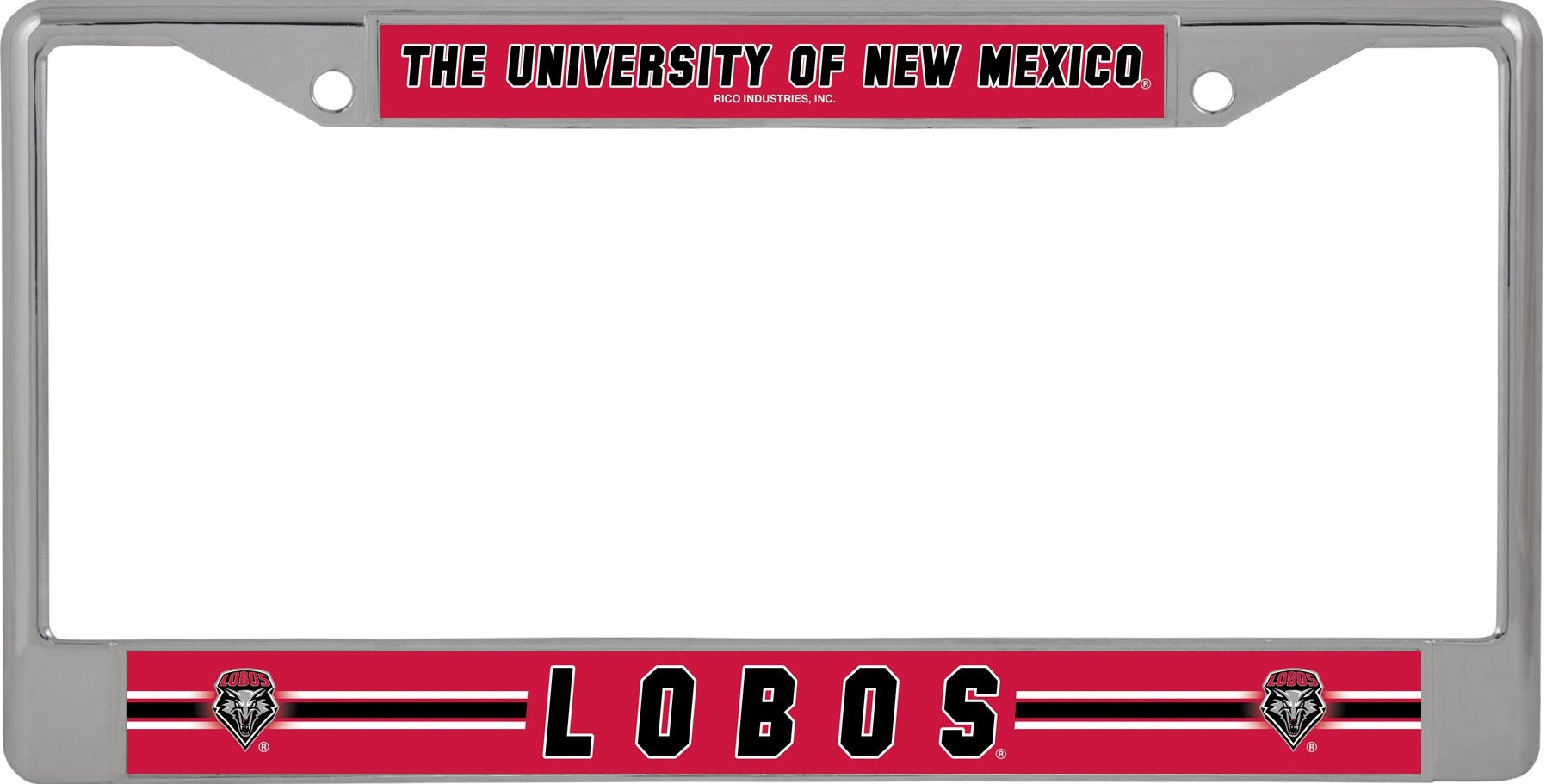 University Of New Mexico Lobos Chrome License Plate Frame