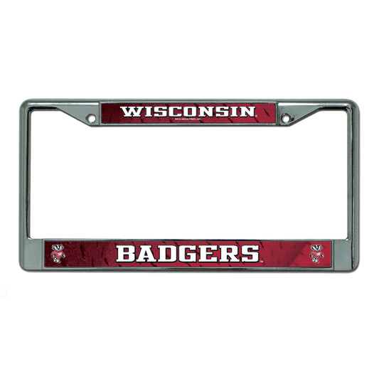 Wisconsin Badgers Chrome License Plate Frame