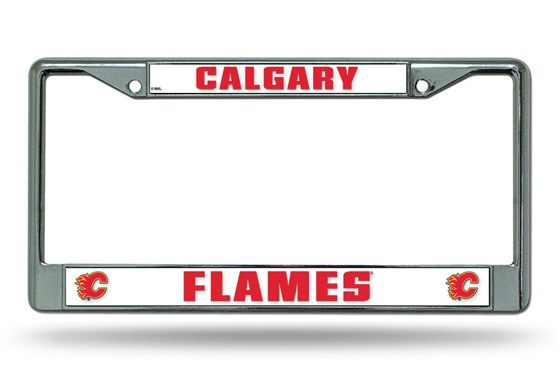 Calgary Flames Chrome License Plate Frame