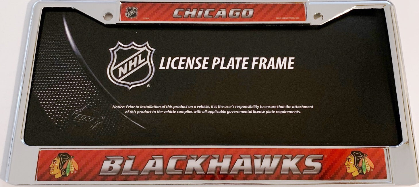 Chicago Blackhawks Chrome License Plate Frame