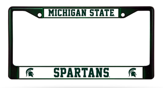 Michigan State Spartans Anodized Green License Plate Frame