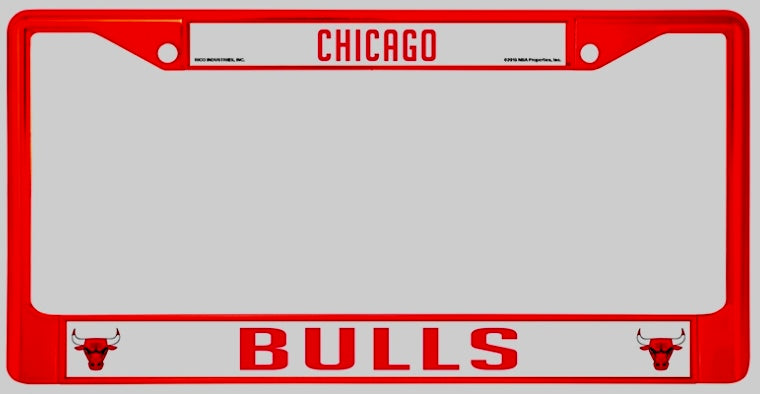 Chicago Bulls Anodized Red License Plate Frame