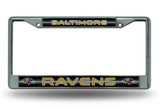 Baltimore Ravens Glitter Chrome License Plate Frame