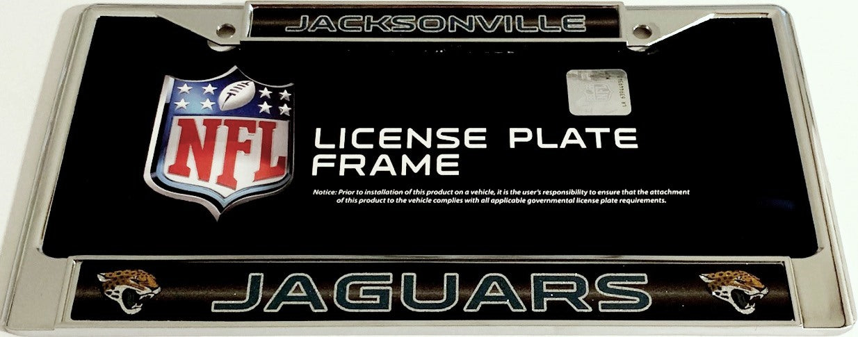 Jacksonville Jaguars Glitter Chrome License Plate Frame