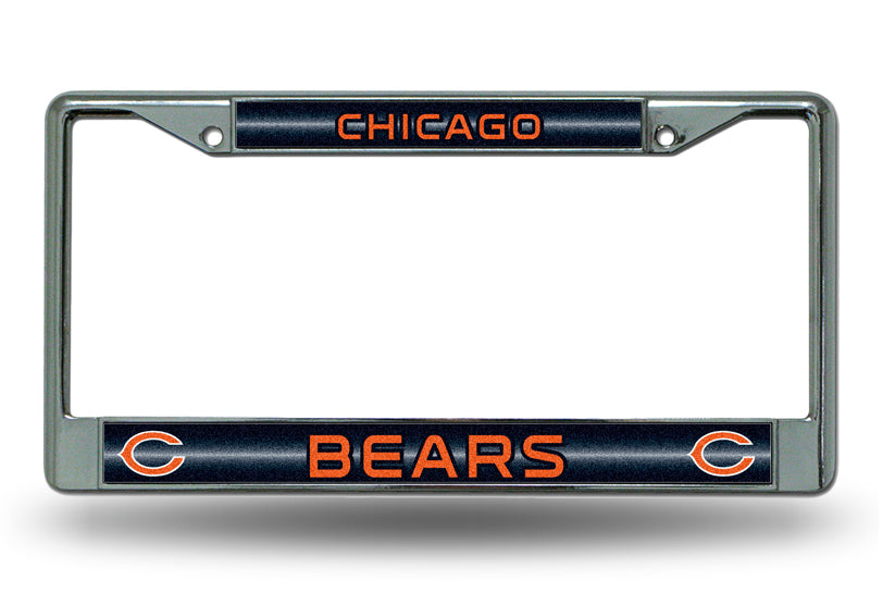 Chicago Bears Glitter Chrome License Plate Frame