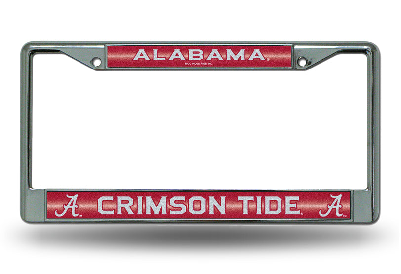 Alabama Crimson Tide Glitter Chrome License Plate Frame