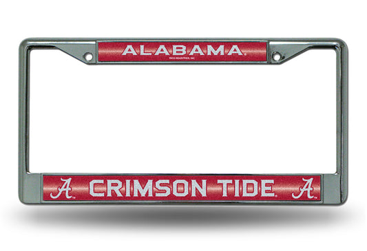 Alabama Crimson Tide Glitter Chrome License Plate Frame