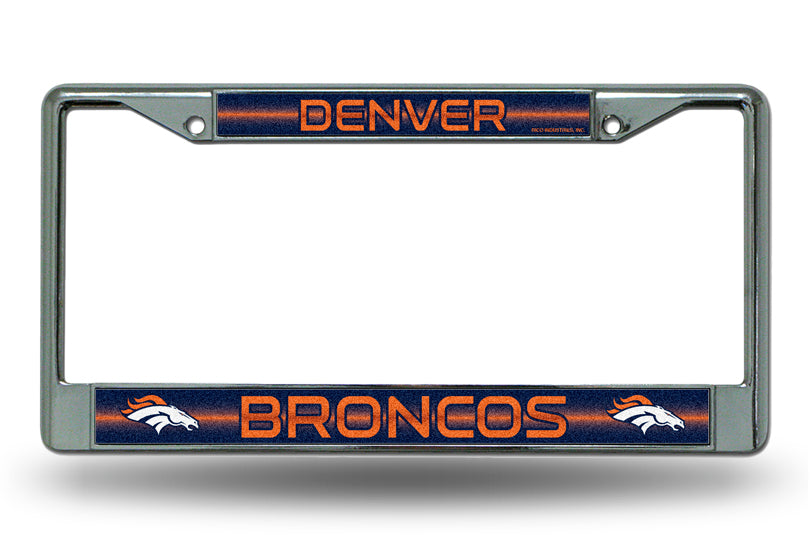 Denver Broncos Glitter Chrome License Plate Frame