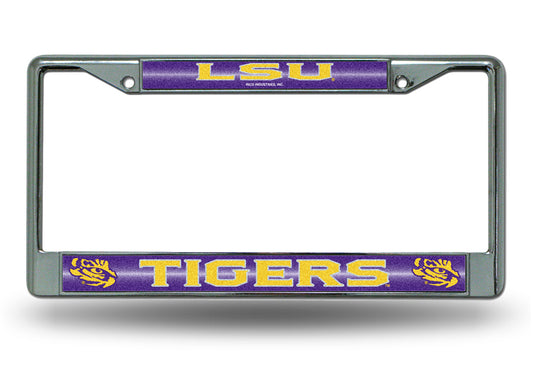 LSU Tigers Glitter Chrome License Plate Frame