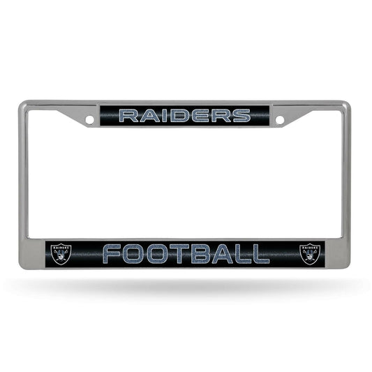 Oakland Raiders Glitter Chrome License Plate Frame