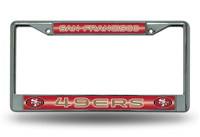 San Francisco 49ers Glitter Chrome License Plate Frame