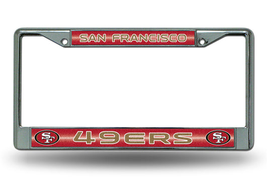 San Francisco 49ers Glitter Chrome License Plate Frame