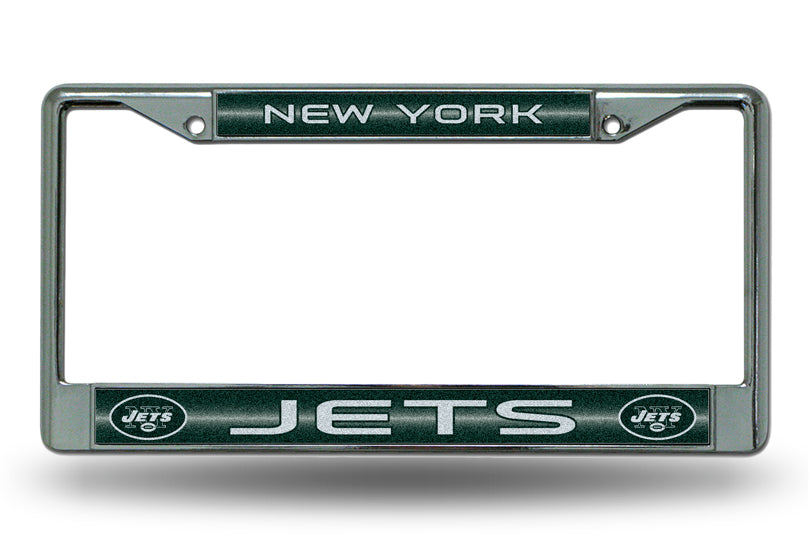 New York Jets Glitter Chrome License Plate Frame