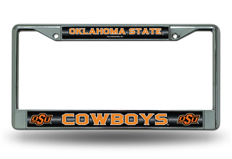 Oklahoma State Cowboys Glitter Chrome License Plate Frame