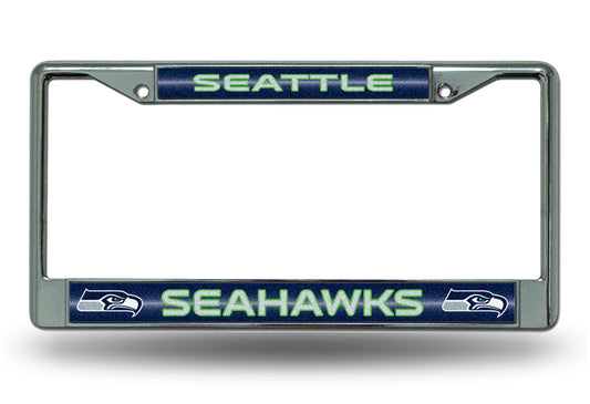 Seattle Seahawks Glitter Chrome License Plate Frame