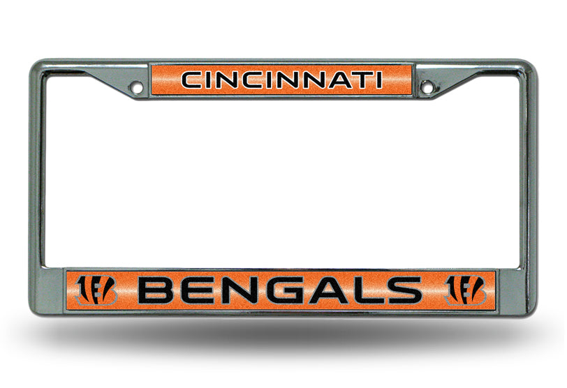 Cincinnati Bengals Glitter Chrome License Plate Frame