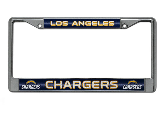 Los Angeles Chargers Glitter Chrome License Plate Frame